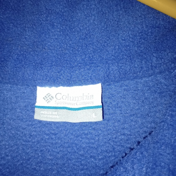 Columbia Fleece Jacket Blue Full Zip w Zipper Pockets Inside Pockets Men's Large - Picture 3 of 13